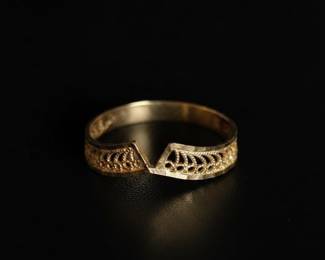 14K Yellow Gold Filigree Open-Shank Ring