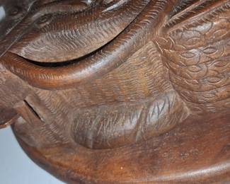 Vintage Southeast Asian Hand-Carved Wood Garuda Sculpture