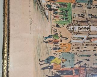 Jean-Gabriel Daragnès Etching: Paris, Rue de l'École de Médecine