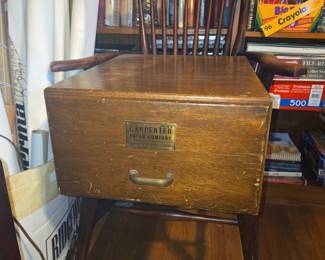 Vintage Carpenter Paper Company Wooden Filing Drawer