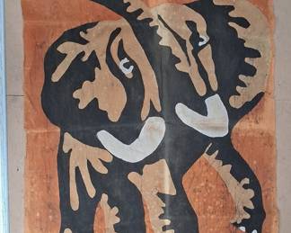 Mid-Century African Batik Textile Wall Hanging