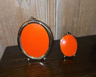Mid-Century Modern Oval Enamel Picture Frames