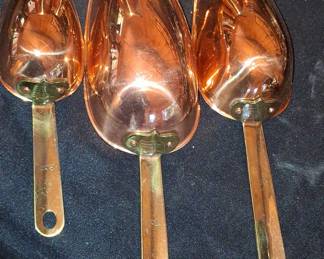Vintage Copper Candy Scoops Set
