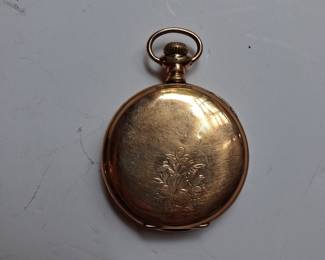 Lady Waltham 14K Gold Engraved Hunter Case Pocket Watch, ca. 1903