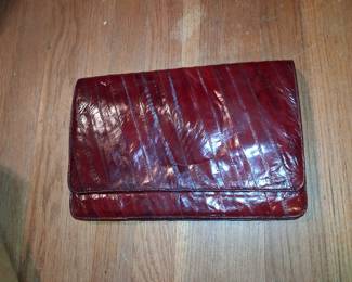 Vintage Eel Skin Clutch with Chain