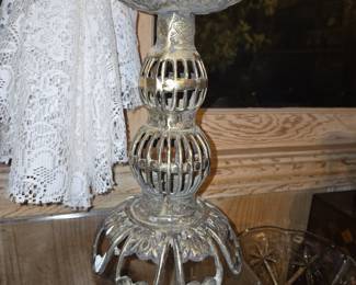 Vintage Ornate Metal Candlestick with Snuffer