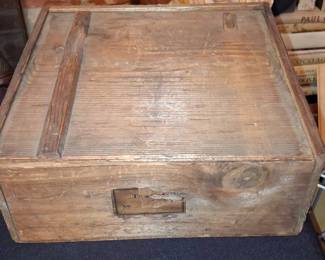 Vintage Wooden Tea Crate with Ephemera Lining