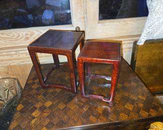 Pair of Chinese Rosewood Display Stands