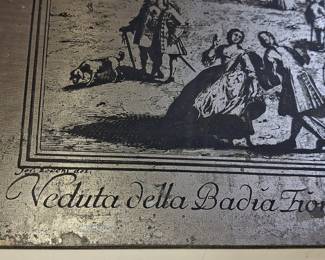 Giuseppe Zocchi "Veduta della Badia Fiorentina" Etching Reproduction Metal Plaque 20"x15"