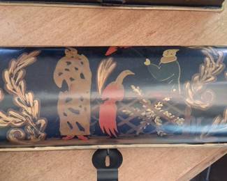 Vintage Chinoiserie Toleware Document Box with Bird Motif