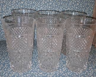 Anchor Hocking Wexford Diamond Cut Glass Tumblers