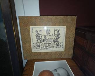 Chateau Lagrange 1967 Wine Label Cork Mosaic Plaque