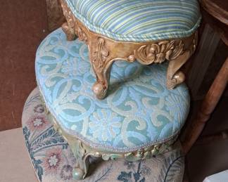 Set of Three Louis XV Style Upholstered Footstools