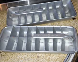 Vintage General Electric Aluminum Ice Cube Trays (Pair)