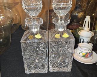 Pair of West German 24% Lead Crystal Decanters