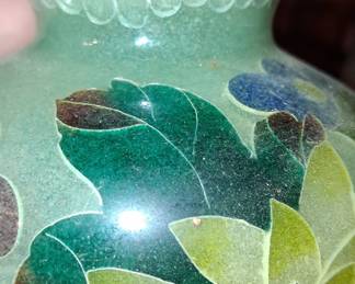 Japanese Cloisonné Enamel Vase 6"