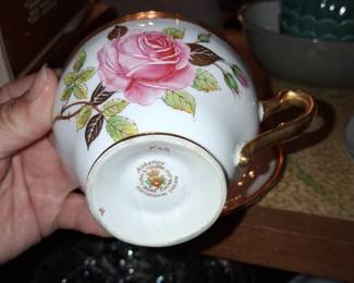 Adderley Floral & Figurine Bone China Tea Cup and Saucer