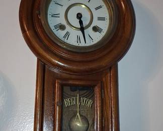 Antique Oak Regulator Wall Clock