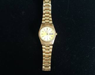 Seiko Quartz Day-Date "Presidential" Style Wristwatch