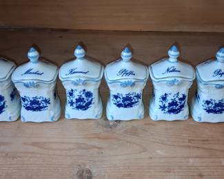 Blue Onion Spice Jar Set