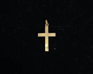 Vintage Engraved Gold Cross Pendant