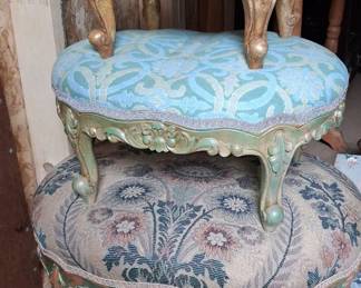Set of Three Louis XV Style Upholstered Footstools