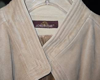 Jordache Vintage Tan Suede Open Front Jacket
