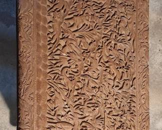 Anglo-Indian Hand-Carved Tropical Wood Box 18"x12"