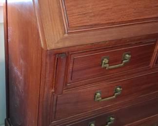 Asian Mahogany Secretary Desk 18"x37"x44"