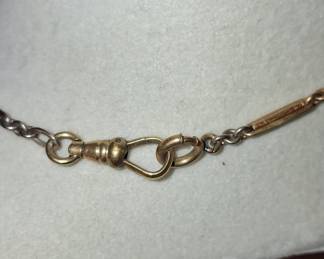 Victorian Era Two-Tone Gold Bar Link Watch Chain