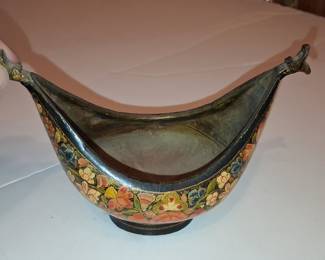 Kashmiri Papier-Mâché Kashkul Begging Bowl