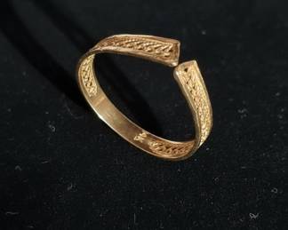 14K Yellow Gold Filigree Open-Shank Ring