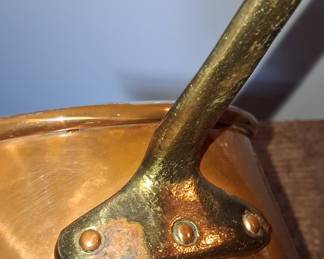 Vintage Copper Saucepan with Brass Handle, Made in Portugal