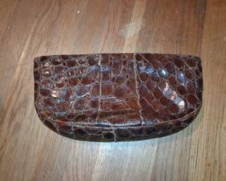 Vintage Alligator Skin Clutch Handbag