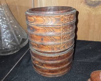 Antique Turned Wood Grain Measure