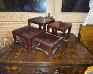 Set of Four Chinese Rosewood Nesting Tables