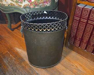 Vintage Toleware Coal Scuttle or Wastebasket