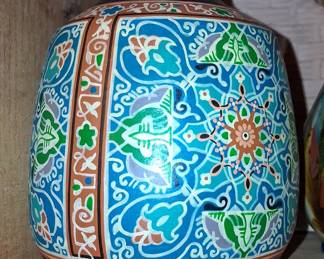 Hand-Painted Moroccan Ceramic Vase 6"