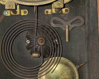 Antique Seth Thomas "Flora" Walnut Wall Clock