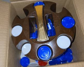 Vintage Tri-State Plastics Revolving Poker Chip Carousel Rack with Chips