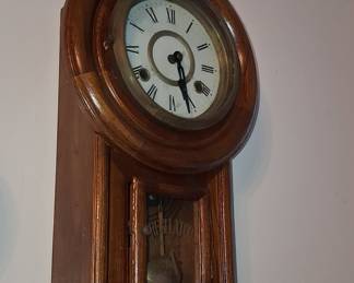 Antique Oak Regulator Wall Clock