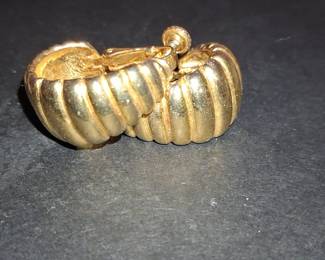 Monet Gold-Tone Ribbed Hoop Clip-On Earrings