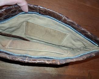 Vintage Alligator Skin Clutch Handbag