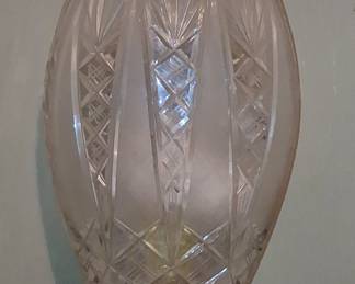 Vintage Cut Crystal and Brass Table Lamp with Marble Base