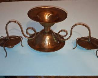 Vintage Gregorian Copper Three-Light Candelabra