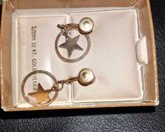 Vintage 1/20th 12kt Gold Filled Star Screw-Back Earrings