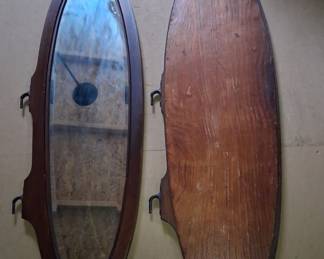 Pair of Victorian Revival Carved Mahogany Wall Mirrors 3'5" high 1'1" wide