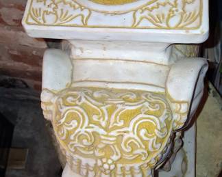 Hollywood Regency Glazed Ceramic Elephant Garden Stool