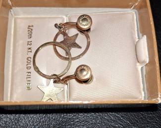 Vintage 1/20th 12kt Gold Filled Star Screw-Back Earrings