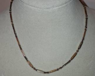 Victorian Era Two-Tone Gold Bar Link Watch Chain